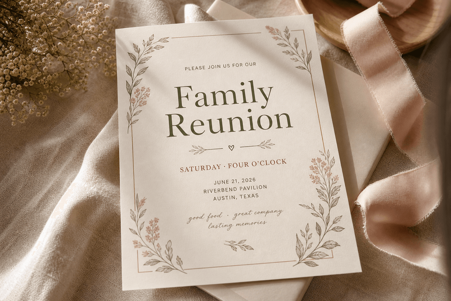 Sample family reunion invitation