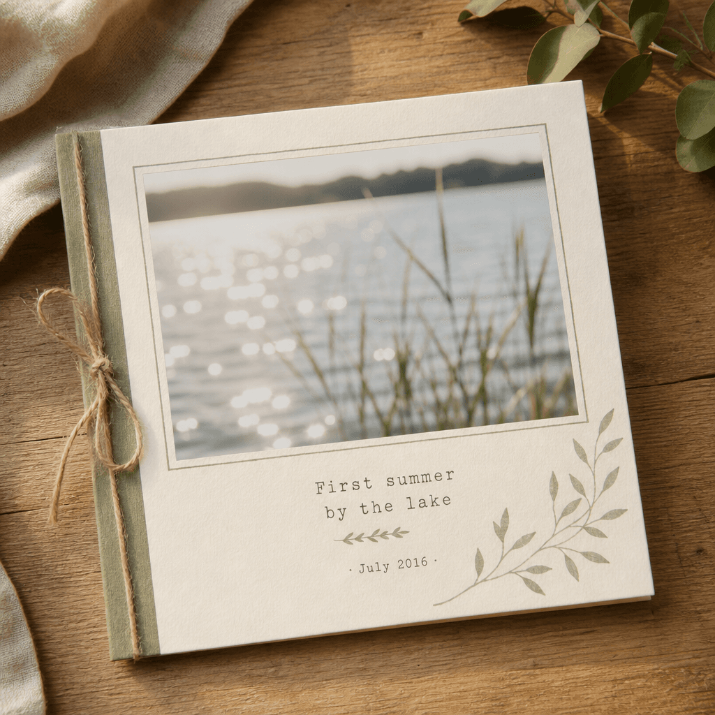 Sample memory card about a summer by the lake