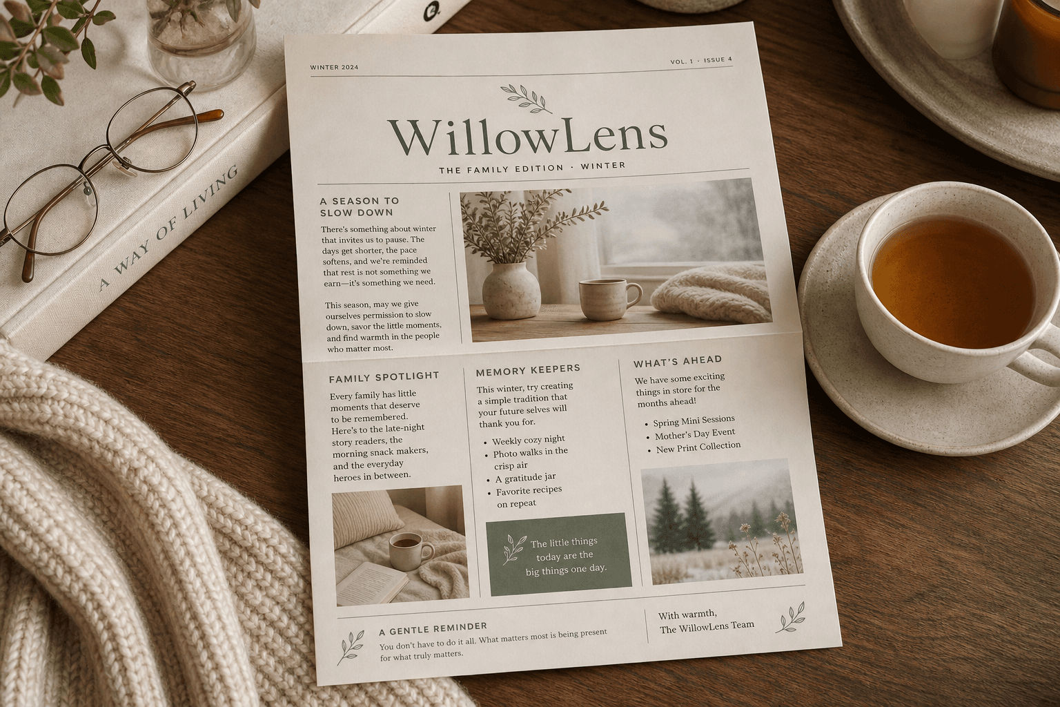 Finished printable family newsletter sample